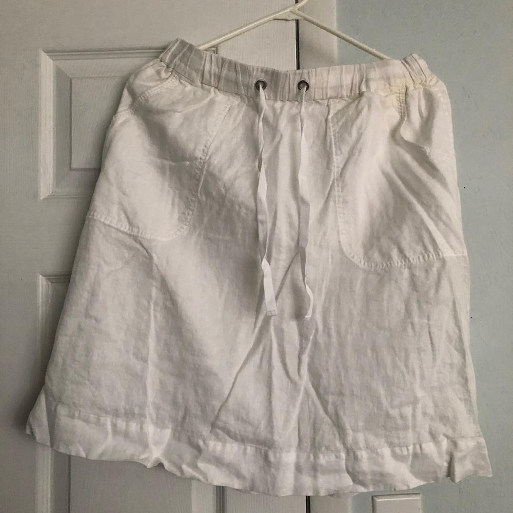 Linen knee length skirt